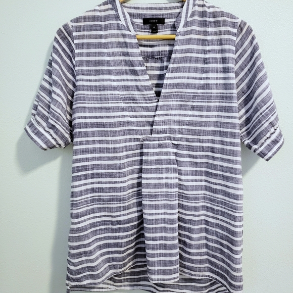 J crew loose fit v neck linen top - Picture 1 of 4